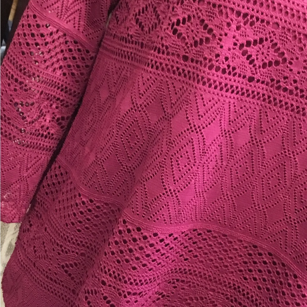 ✨️NWT✨️DANA BUCHMAN Elegant Burgundy Lace Women's Top SZ MD - Picture 4 of 8